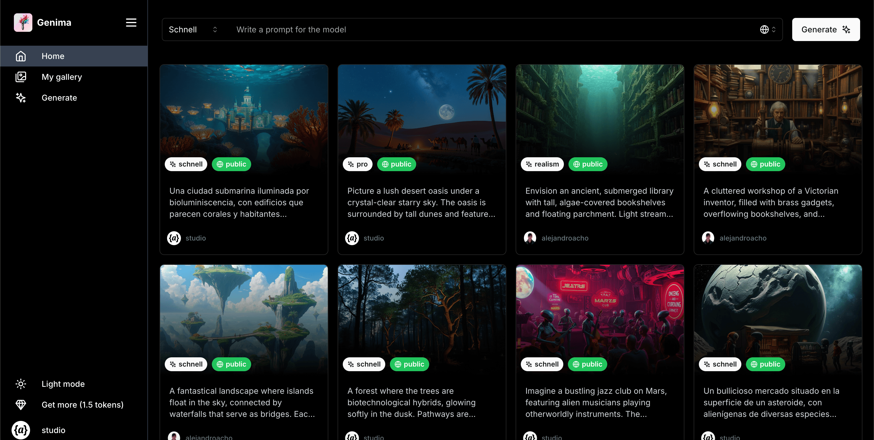 Genima app screenshot