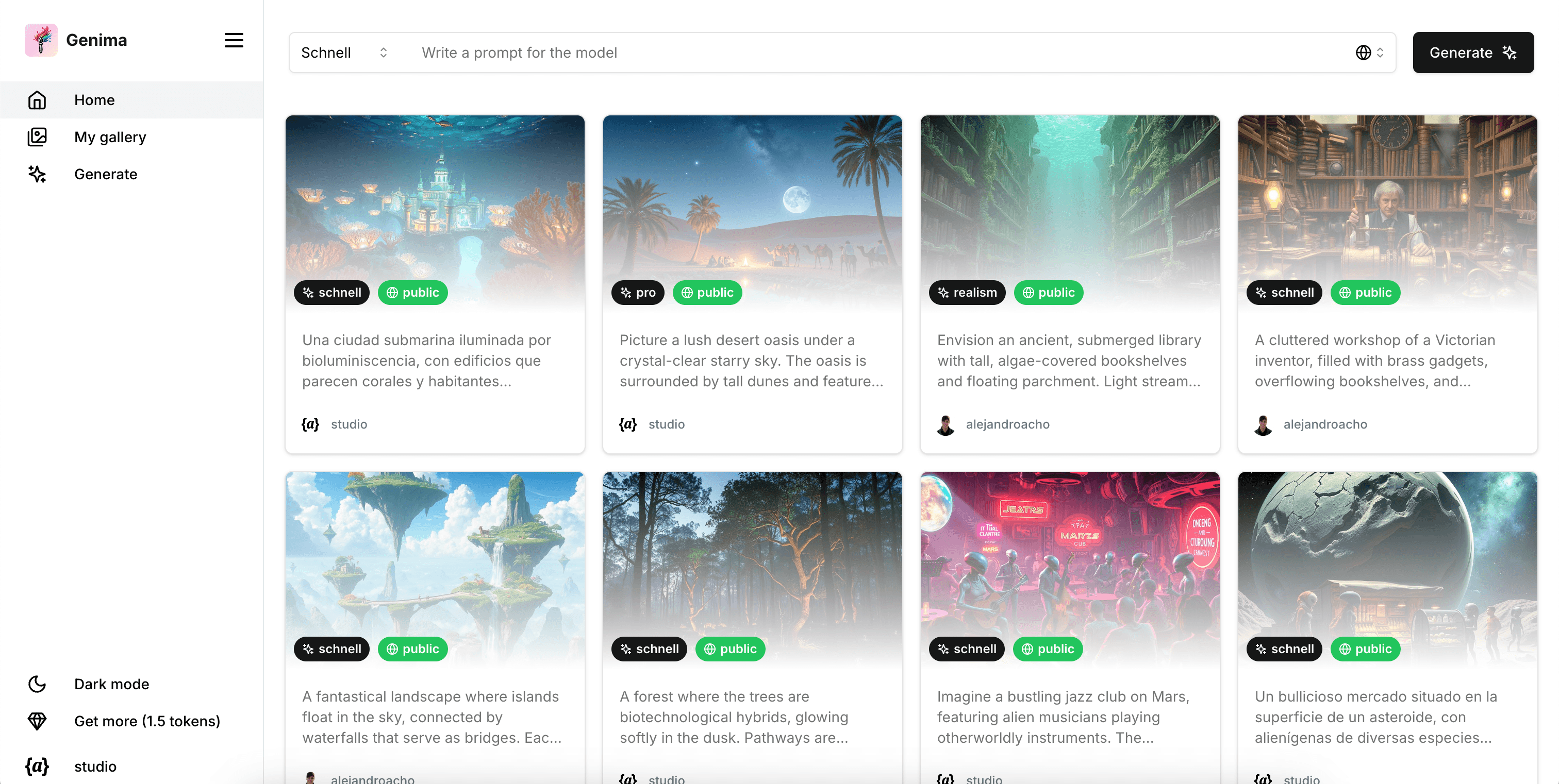 Genima app screenshot