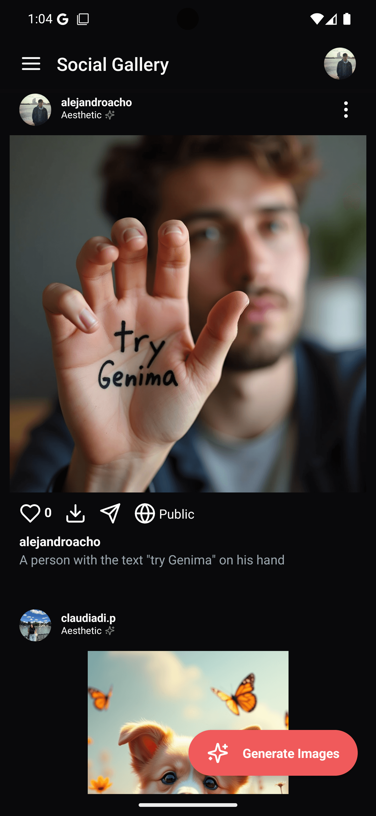 Genima Android app screenshot