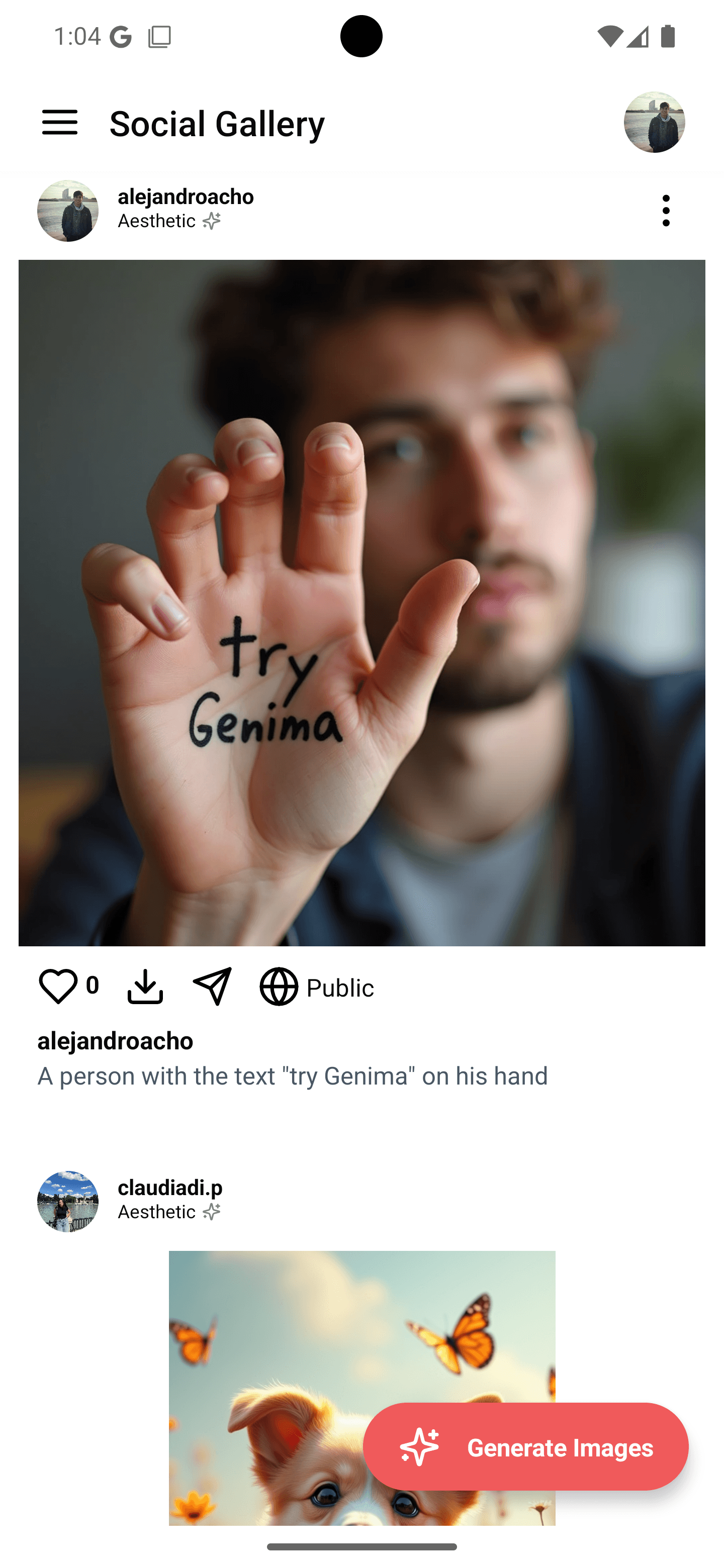 Genima Android app screenshot